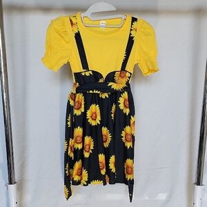 SHEIN Yellow and Black Sunflower Dress